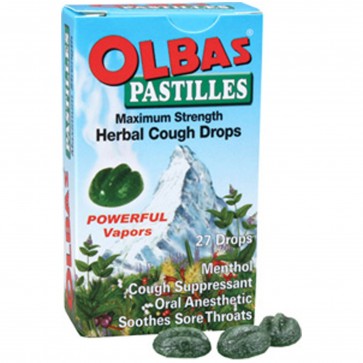 Olbas Therapeutic, Pastilles, Herbal Cough Drops, Maximum Strength, Menthol, 27 Drops