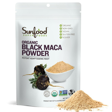 SunFood Super Foods Organic Black Maca Powder 4oz