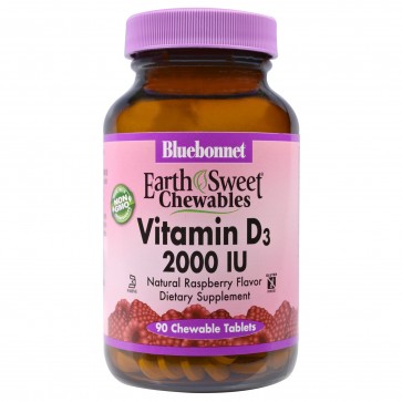 Bluebonnet EarthSweet Chewables Vitamin D3 2000 IU 90 Chewable Tablets