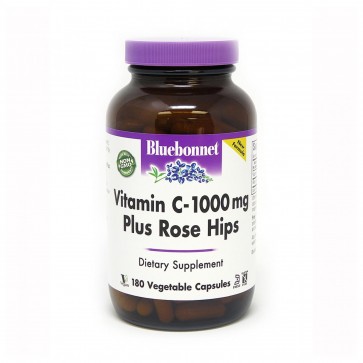 Bluebonnet Vitamin C 1000mg Plus Rose Hips 180