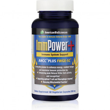 American BioSciences ImmPower + AHCC Plus FWGE-SC 60 Vegetarian Capsules