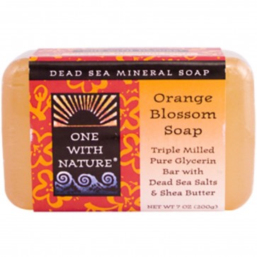 One With Nature - Dead Sea Mineral Bar Soap Pure Glycerin Orange Blossom 7 oz