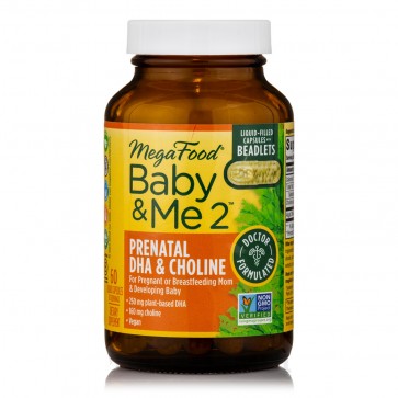 MegaFood Baby & Me 2 Prenatal DHA & Choline 60 Liquid Capsules