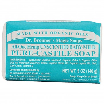 Dr. Bronner's - Pure Castile Bar Organic Soap Baby Unscented (5 oz)