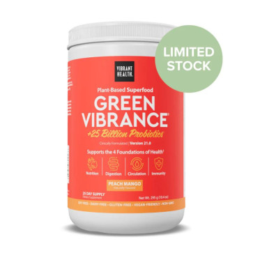 Vibrant Health Green Vibrance +25 Billion Probiotics Peach Mngo 25 Day Supply