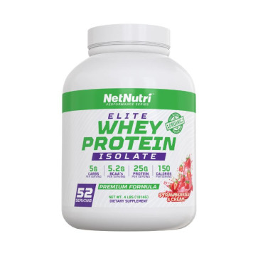 NetNutri Performance Series Elite Whey Protein Isoslate Strawberry and Cream 4 lbs