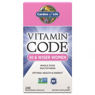 Garden of Life Vitamin Code 50 & Wiser Women 240 Vegetarian Capsules