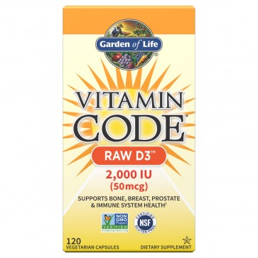 Garden of Life Vitamin Code Raw D3 120 Capsules