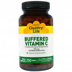 Country Life Buffered Vitamin C with Bioflavonoids 500 MG 250 Tablets