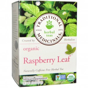 Traditional Medicinals, Herbal Tea, Organic Raspberry Leaf, Caffeine Free, 16 Wrapped Tea Bags, .85 oz (24 g)