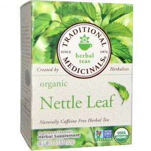 Traditional Medicinals, Organic Nettle Leaf Herbal Tea, Caffeine Free, 16 Wrapped Tea Bags, 1.13 oz (32 g)
