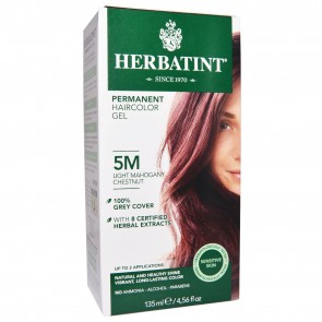 Herbal Haircolor Gel Permanent 5M Light Mahogany Chestnut by Herbatint 