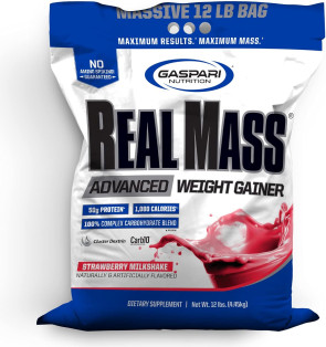 Real Mass Advanced Weight Gainer Strawberry Milkshake 12lbs
