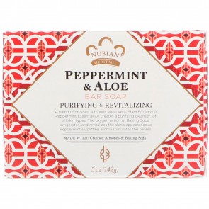 Nubian Heritage Peppermint & Aloe Bar Soap 5 oz