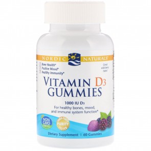 Nordic Naturals Vitamin D3 Gummies Wild Berry Flavored 60 Gummies