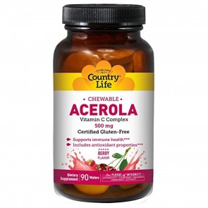 Country Life Chewable Acerola Vitamin C 500mg 90 Wafers