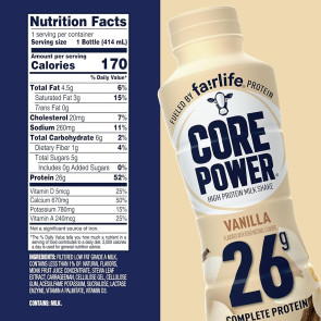 Core Power High Protein Milk Shake Vanilla 26G Protein 14 FL OZ