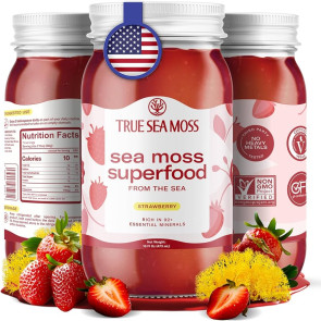 True Sea Moss, Sea Moss Gel, Strawberry, 16 fl oz (473 g)