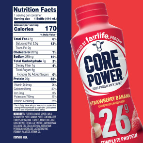 Core Power High Protein Milk Shake Strawberry Banana 26G Protein 14 FL OZ