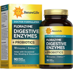 Renew Life Florazyme Digestive Enzymes + Probiotics 90 Capsules