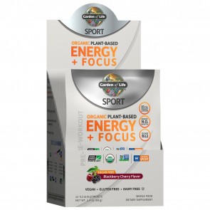 Garden of Life Sport Organic Plant-Based Energy + Focus Sugar Free Blackberry Cherry 12 Packets