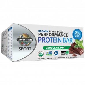 Garden of Life Sport Organic Plant-Based Performance Protein Bar Chocolate Mint (12 Bars)