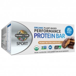 Garden of Life Sport Organic Plant-Based Performance Protein Bar Peanut Butter Chocolate (12 Bars)