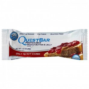 Quest Nutrition, QuestBar, Protein Bar, Peanut Butter and Jelly, 1 Bar, 2.1 oz (60 g) Each