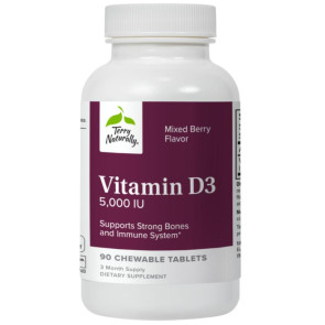 Terry Naturally Vitamin D3 5,000 IU 90 Chewable Tablets